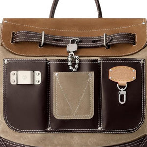 أصلي 100% حقيبة كتف Louis Vuitton شامواه بني - رفعة