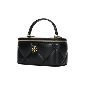 TORY BURCH حقيبة مستحضرات تجميل كيرا بتصميم مبطن بنقشة معينات جلد.