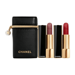 CHANEL Limited Pearl Pouch + Pearl Lipstick Set.