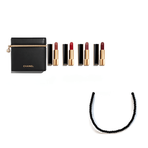 CHANEL Limited Pearl Pouch + Pearl Lipstick Set.