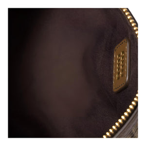 MIU MIU Miu Miu Leather Logo Text Fabric Pen Holder Bag Single Shoulder Bag Women's Dark Brown