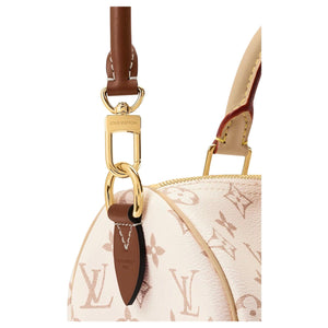 LOUIS VUITTON Speedy BANDOULIÈRE 25 Classic Monogram Detachable Shoulder Strap Quirky Leather Trim Coated Canvas Handbag Women's Off-White