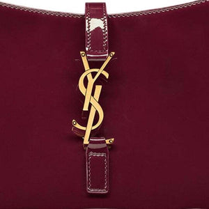 حقيبة Shoulder Bag من Saint Laurent جلد لامع عنابي.