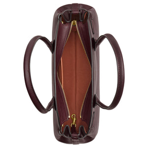 COACH Empire Carryall 34 Foil Logo Bowling Bag Crossbody Handbag Cowhide Leather Single Shoulder Large Women's Merlot Wine Red