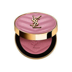 بلاشر بشعار YSL بدرجة وردي مائل للبنفسجي، العلبة مغلقة ومفتوحة من الأمام