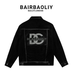 جاكيت BAIRBAOLIY الرجالي الأسود بقصة ضيقة