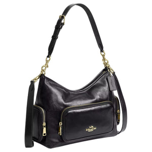 COACH Laurel 30 Zipper Detachable Shoulder Strap Leather Single Shoulder Bag Large Women's Black
