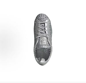 حذاء Adidas Stan Smith فضي مجدول لمظهر كاجوال مريح - رفعة
