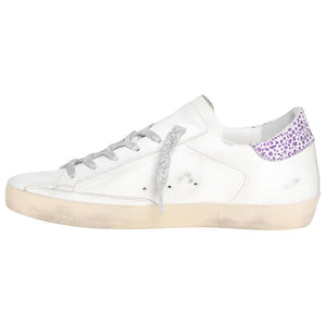 حذاء رياضي Golden Goose Super-Star أبيض بنجمة فضية نسائي - رفعة