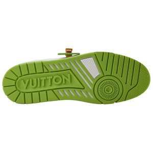 حذاء رياضي Louis Vuitton Trainer باللونين الأبيض والأخضر - رفعة
