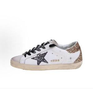 حذاء رياضي نسائي Golden Goose أبيض بنجمة جليتر فخم - رفعة
