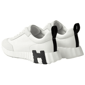 حذاء Sneakers أبيض كاجوال بنعل مريح وشعار H.