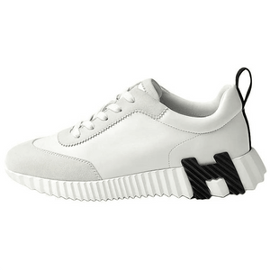 حذاء Sneakers أبيض كاجوال بنعل مريح وشعار H.