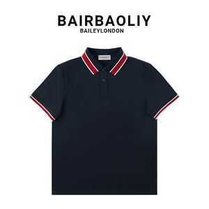 بولو رجالي نصف كم من BAIRBAOLIY بياقة ذات لون مختلف
