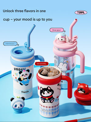 كوب عازل حراري Ceramic Liner سعة 720ML بتصاميم كرتونية لطيفة - رفعة