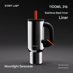 كوب قهوة حافظ للحرارة 1100ml من Stainless Steel بتصميم عصري - رفعة