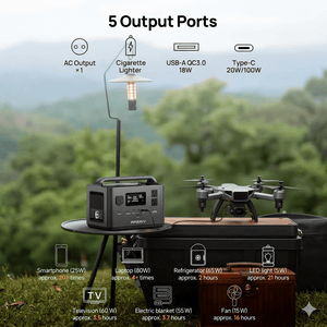 محطة طاقة شمسية متنقلة Portable Power Station AF-P040 | شحن سريع ونظام UPS.