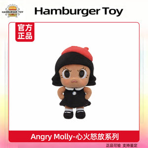 ميدالية قطيفة POPMART Angry Molly Blind Box أصلي 100% - رفعة