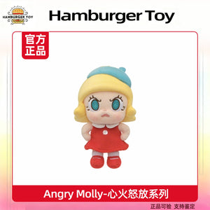 ميدالية قطيفة POPMART Angry Molly Blind Box أصلي 100% - رفعة