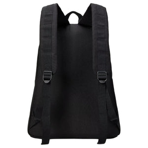 Back view of an authentic Polo Ralph Lauren black backpack featuring adjustable padded shoulder straps for extra comfort.
الجهة الخلفية لحقيبة ظهر Polo Ralph Lauren أصلية باللون الأسود، تتميز بأحزمة كتف مبطنة وقابلة للتعديل لراحة إضافية