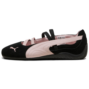 Puma Speedcat Ballet black pink shoes side view displaying iconic formstrip and design.