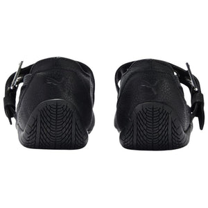 Puma Speedcat Ballet Strap black shoes back view showing heel construction and details.
