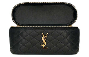 SAINT LAURENT GABY black سان لوران حقيبة مستحضرات تجميل غابي جلد ماعز.