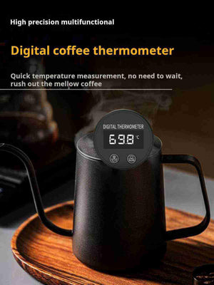 مقياس حرارة Digital Thermometer للقهوة والحليب أسود.