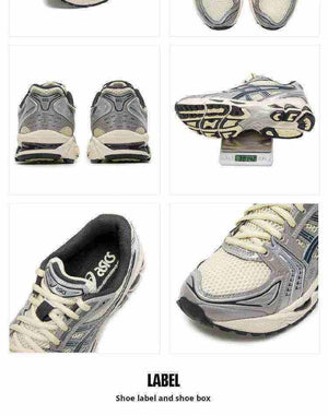 حذاء Asics Gel-Kayano 14 رياضي مريح بلون فضي وبيج.