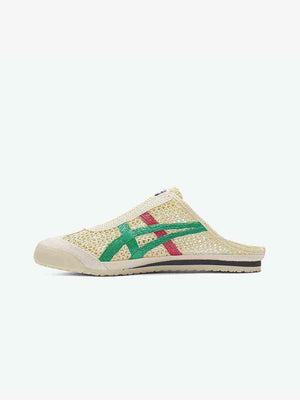 Onitsuka Tiger MEXICO 66 SABOT حذاء أسكس ميكسيكو 66 سابوت - سكري بشعار أخضر وأحمر.