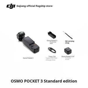 كاميرا DJI Osmo Pocket 3 بدقة 4K وشاشة دوارة.