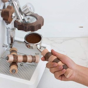مقبض Portafilter خشبي M10 مدمج من خشب الجوز والقيقب.