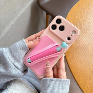 Applicable Apple 17promax Phone Case with Touch Pen Apple 16pro Can Put Lip Gloss Lip Gloss Lipstick iPhone15 14pro Creative 13 12mini Women 11 New XS XR 8P.