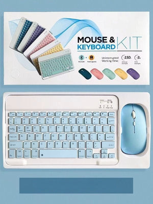 طقم Mouse & Keyboard Kit لاسلكي Bluetooth ملون - رفعة