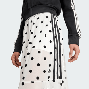 تنورة Adidas بنقشة Polka Dot أبيض وأسود نسائية - رفعة