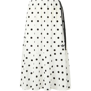 تنورة Adidas بنقشة Polka Dot أبيض وأسود نسائية - رفعة