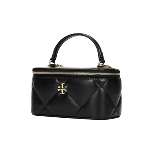 TORY BURCH حقيبة مستحضرات تجميل كيرا بتصميم مبطن بنقشة معينات جلد.