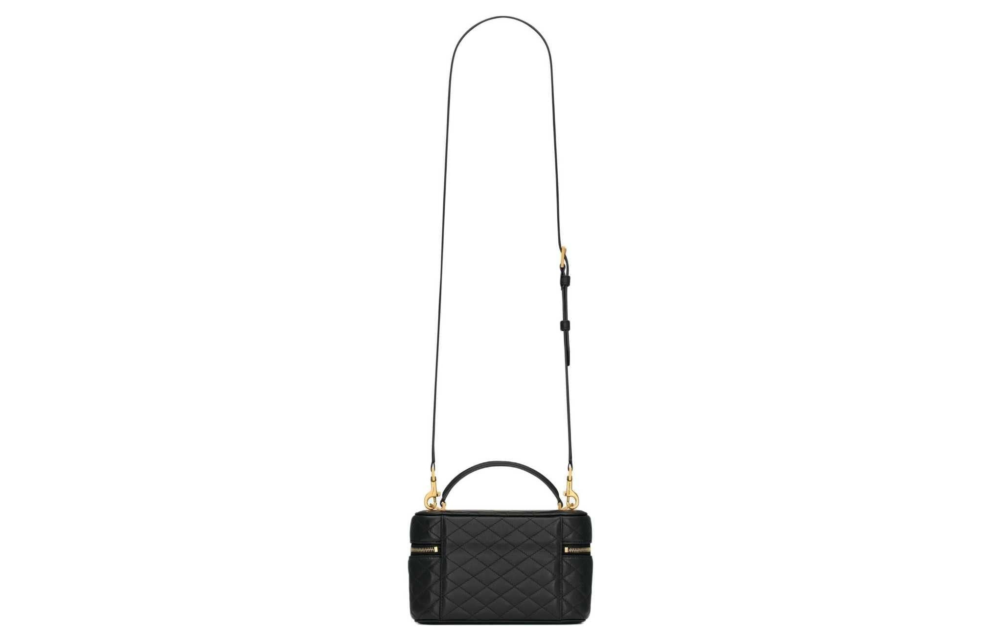 SAINT LAURENT GABY black سان لوران حقيبة مستحضرات تجميل غابي جلد ماعز.