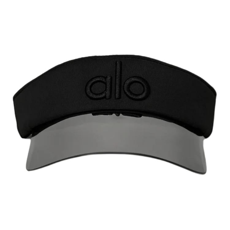 alo yoga logo embroidered polyester hat for women, black