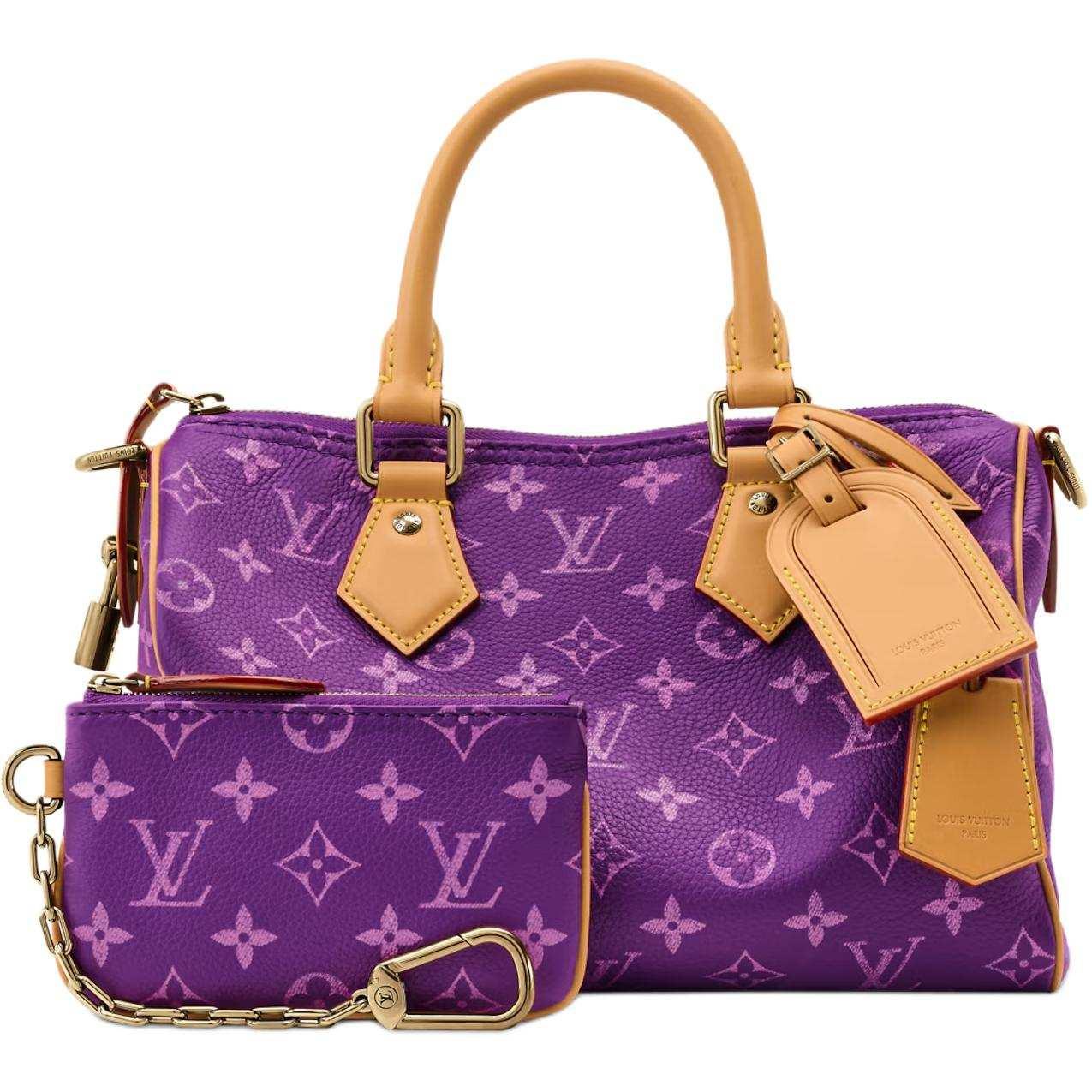 حقيبة Speedy 25 باللون Purple ونقشة Monogram الأنيقة.