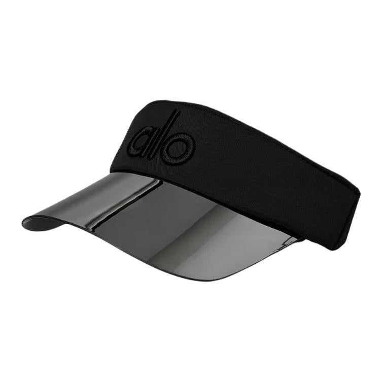 alo yoga logo embroidered polyester hat for women, black