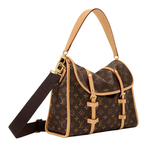 LOUIS VUITTON JET LAG Gold Hardware Accessories Mulberry Silk Combined with Nylon Crossbody Handbag Shoulder Bag Medium Size Men's Brown