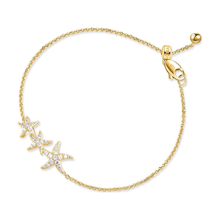 Energetic Summer apm monaco [Vacation Style] Beach Seaside Starfish Design Alloy Bracelet for Women in Gold