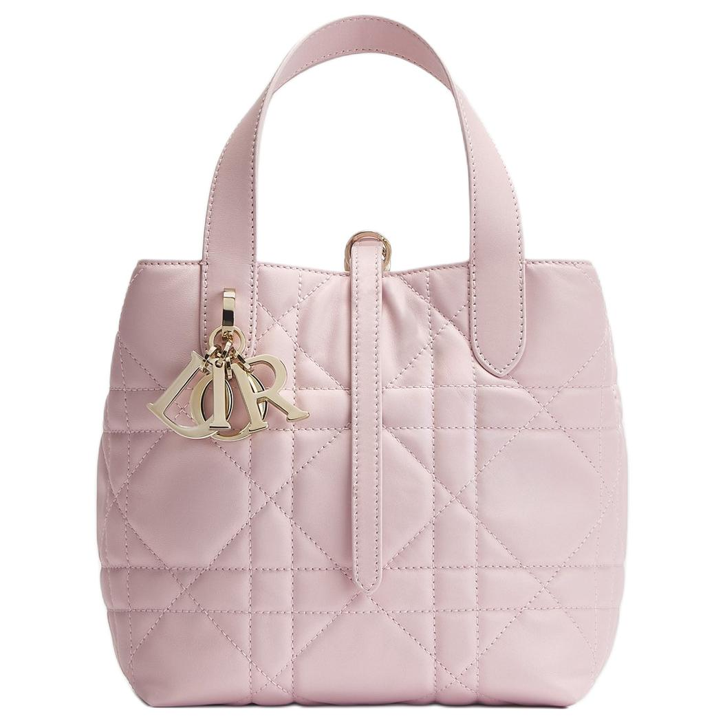 حقيبة يد Dior Toujours جلدية باللون الوردي