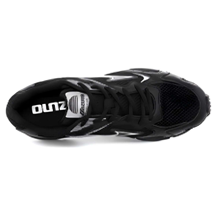 حذاء ميزونو سبيد 2K أسود بتصميم رياضي وشبكة تهوية ونعل مبطن لراحة عالية في المشي والجري