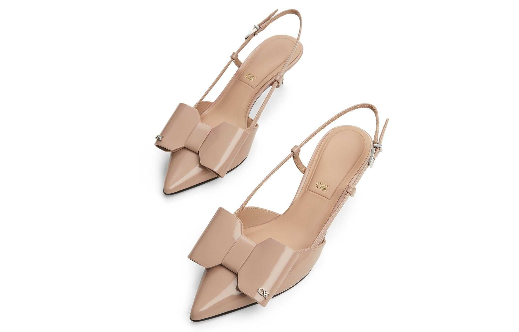 Charles & Keith High Heel | 🎀 حذاء الفيونكة الأنيق بكعب مريح (5.2 سم) ✨.