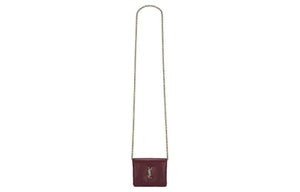 SAINT LAURENT YSL Lambskin Crossbody Shoulder Bag Red.