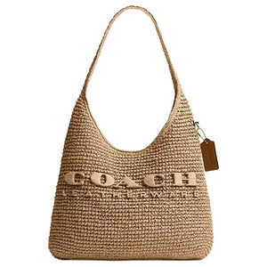 COACH Brooklyn 28 Magnetic Buckle Closure Logo Paper Single Shoulder Bag Small Women's Light Brown