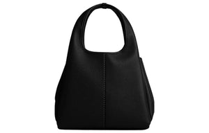 COACH Lana 23 Solid Color Black Label Zipper Compartment Quilted Hardware Buckle Polished Pebble Pattern Leather Single Shoulder Handbag Medium Size Women's Black