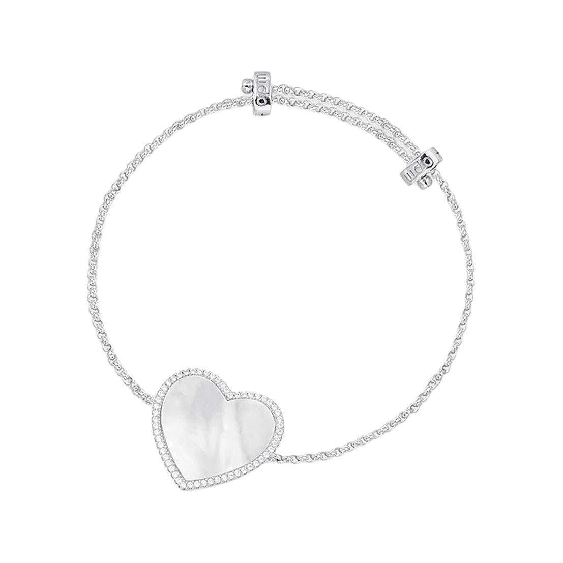 apm monaco pearl love  925 silver bracelet.
